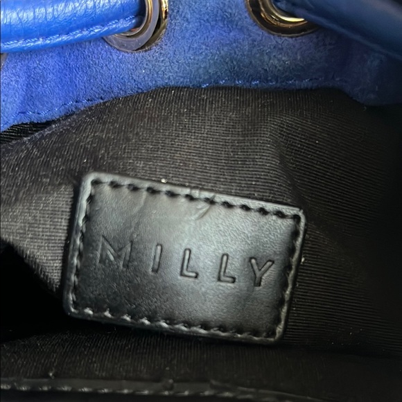 MILLY Blue Fringe Bucket Bag - Picture 12 of 14